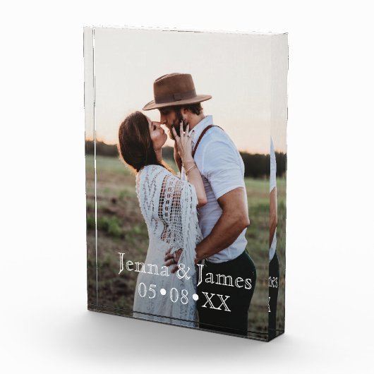 結婚記念日のカスタムメイドユニーク フォトブロック (右)