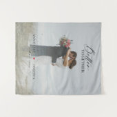 結婚記念日のカップル写真 エレガント タペストリー (正面(横))