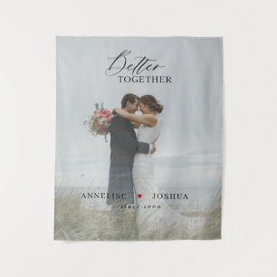 結婚記念日のカップル写真 エレガント タペストリー