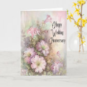 結婚記念日のグリーティングカード カード (黄色い花)