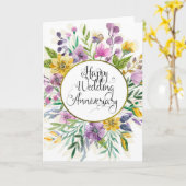 結婚記念日のグリーティングカード カード (黄色い花)