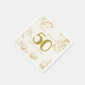 結婚記念日のゴールドのビンテージカスタムスクリプト スタンダードカクテルナプキン (角)