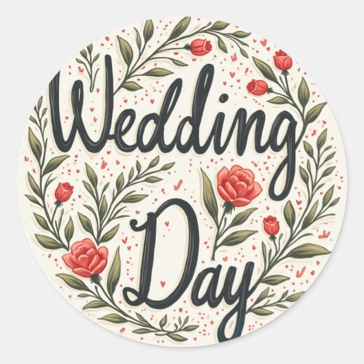 結婚記念日のシール ラウンドシール (正面)