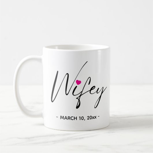 結婚記念日のスタイリッシュな妻のコーヒーマグカップ コーヒーマグカップ (左)