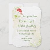 結婚記念日のゼラニウムガーデン花の招待状 招待状 (裏面)