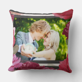 結婚記念日のバラ ストライプ オーダーメイド写真 クッション