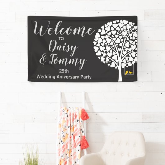 結婚記念日のパーティーの旗 横断幕 (インサイチュ)