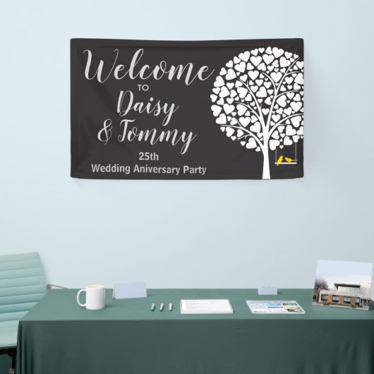 結婚記念日のパーティーの旗 横断幕 (トレードショー)