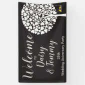 結婚記念日のパーティーの旗 横断幕 (縦)