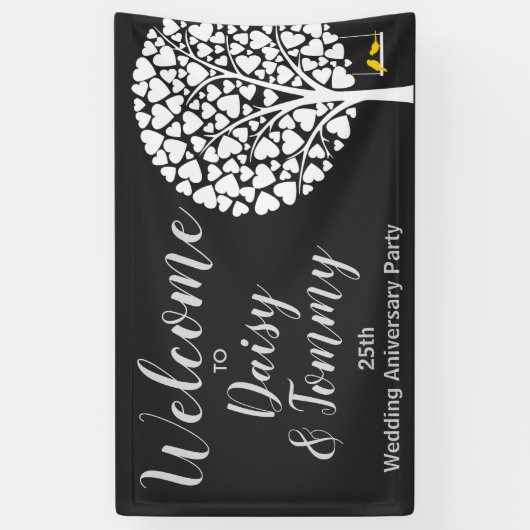 結婚記念日のパーティーの旗 横断幕 (縦)