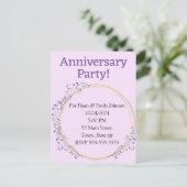 結婚記念日のパーティー招待状 インビテーションポストカード (スタンド正面)
