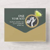 結婚記念日のパーティー グリーンペリドのリング オールインワン招待状 (裏面)