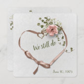 結婚記念日のローズとアイビーの招待状 招待状 (正面/裏面)