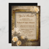 結婚記念日のヴィンテージ招待状 招待状 (正面/裏面)