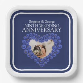 結婚記念日の写真ハート ペーパープレート