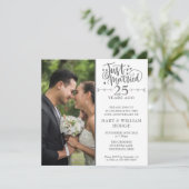 結婚記念日の写真入りスクエアフレーム 招待状 (スタンド正面)