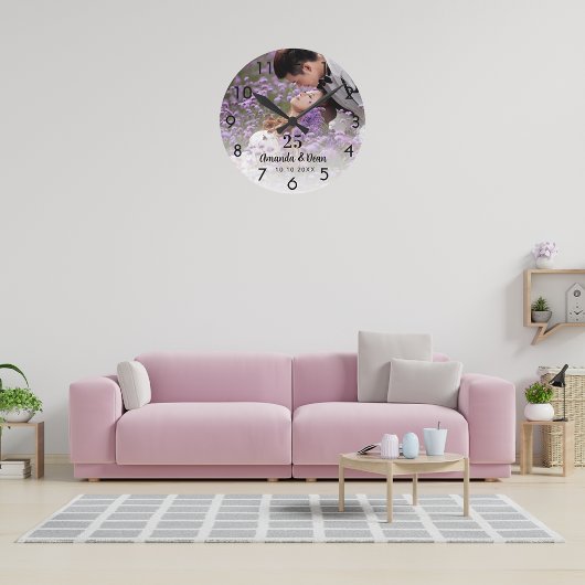 結婚記念日の写真 ラウンド壁時計