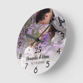 結婚記念日の写真 ラウンド壁時計 (傾斜)