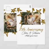 結婚記念日の名前を追加 年 画像 金星 ポストカード (正面/裏面)