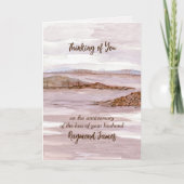 結婚記念日の夫の海ベイパーソナライズされた カード (正面)