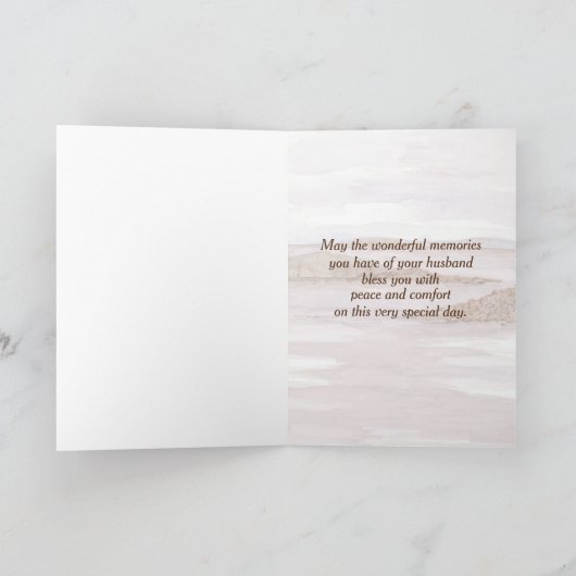 結婚記念日の夫の海ベイパーソナライズされた カード (内部)