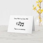 結婚記念日の妻への愛のメモ カード (黄色い花)