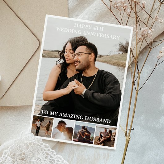 結婚記念日の思い出の写真入りギフト カード