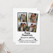 結婚記念日の愛の4枚写真コラージュ カップル カード (正面/裏面インサイチュ)