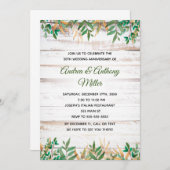 結婚記念日の招待状 グリーン 農村風 招待状 (正面/裏面)