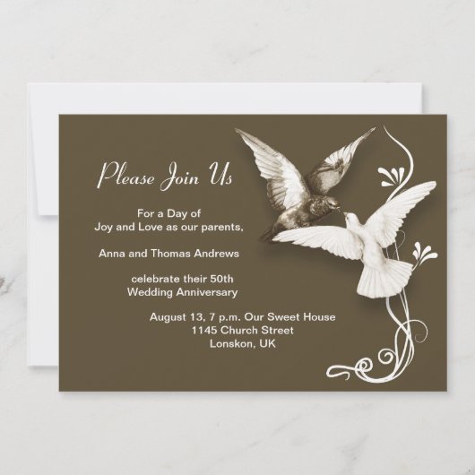 結婚記念日の招待状 招待状 (正面)