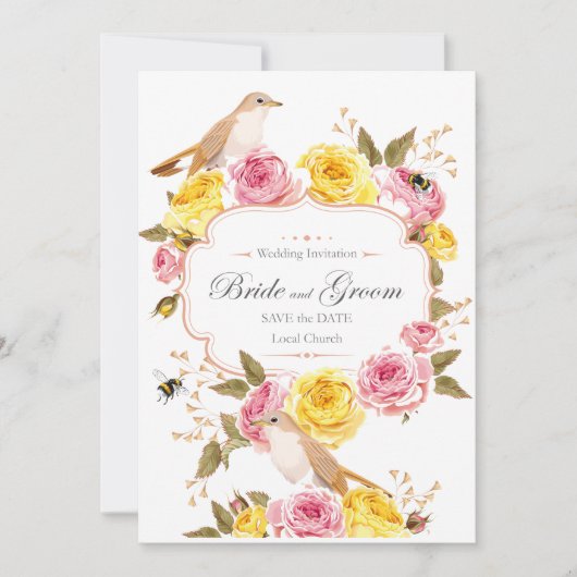 結婚記念日の招待状 無料のカード 招待状 (正面)