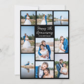 結婚記念日の新婚フォトコラージュ カード (正面)