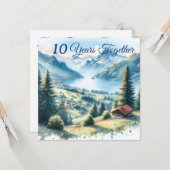 結婚記念日の旅行に最適な贈り物　スイスの山々 カード (正面/裏面インサイチュ)