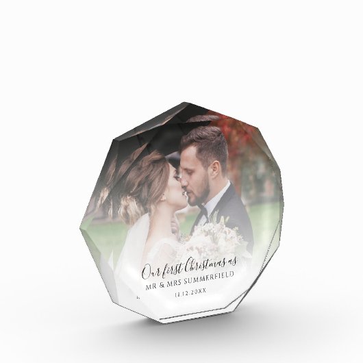 結婚記念日の最初のクリスマス ウェディングフォトカスタム フォトブロック (左)