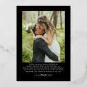 結婚記念日の最初のクリスマス 新婚夫婦の写真 箔シーズンカード (裏面)