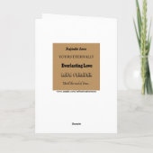 結婚記念日の祝い言葉を賛美する カード (裏面)