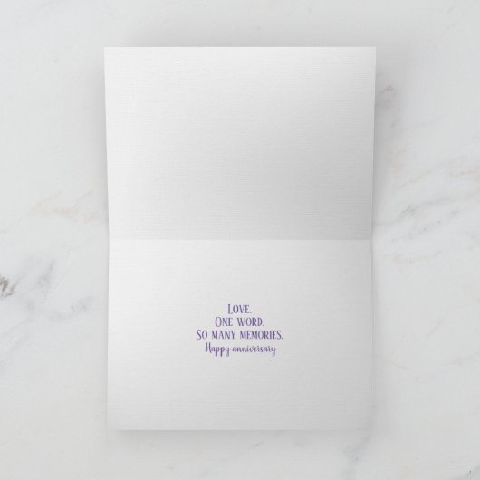 結婚記念日の花のラブデザイン カード (内部)