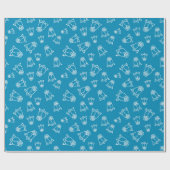 結婚記念日の贈り物に最適な青い無地のウェディングローズ ラッピングペーパー (フラット)