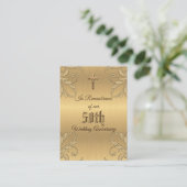 結婚記念日の贈り物 金の十字架 聖なるカード 名刺 (スタンド正面)