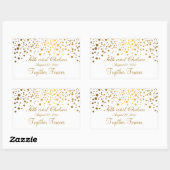 結婚記念日の金ゴールドドット |カスタマイズ 長方形シール (シート)