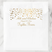 結婚記念日の金ゴールドドット |カスタマイズ 長方形シール (バッグ)