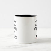 結婚記念日の面白いギフト 屁ジョーク カスタム年 ツートーンマグカップ (中央)