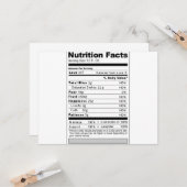 結婚記念日や周年記念のユーモアたっぷりの栄養ラベル カード (正面/裏面インサイチュ)