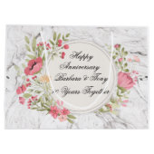 結婚記念日をパーソナライズ ラージペーパーバッグ (裏面)