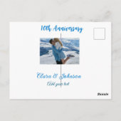 結婚記念日を追加 名前 年 画像 テキスト カップル ポストカード (裏面)
