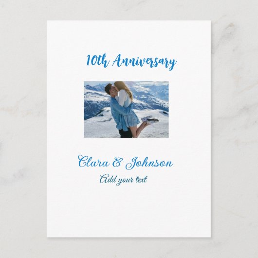 結婚記念日を追加 名前 年 画像 テキスト カップル ポストカード (正面)