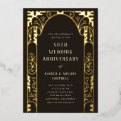 結婚記念日アーチゴールド箔招待状 箔招待状 (正面)