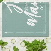 結婚記念日ギフト 結婚式日付プリント キッチンタオル (折り畳み)