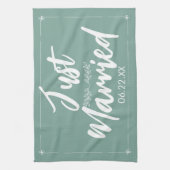 結婚記念日ギフト 結婚式日付プリント キッチンタオル (縦)