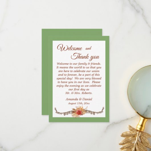 結婚記念日サンキューカード サンキューカード (正面/裏面インサイチュ)